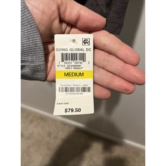 INC International Concepts Boho Embroidered Cold Shoulder Blouse Sz M grey NWT - Picture 7 of 10